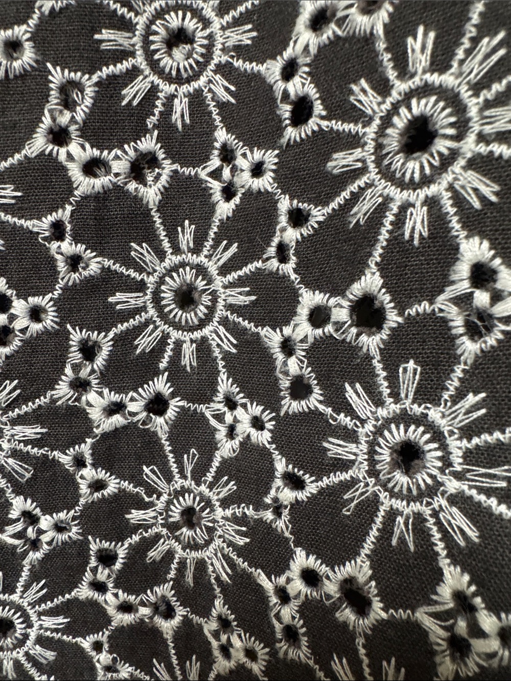 Free People Black and White Floral Eyelet Button-Up Shirt - Picture 4 of 6